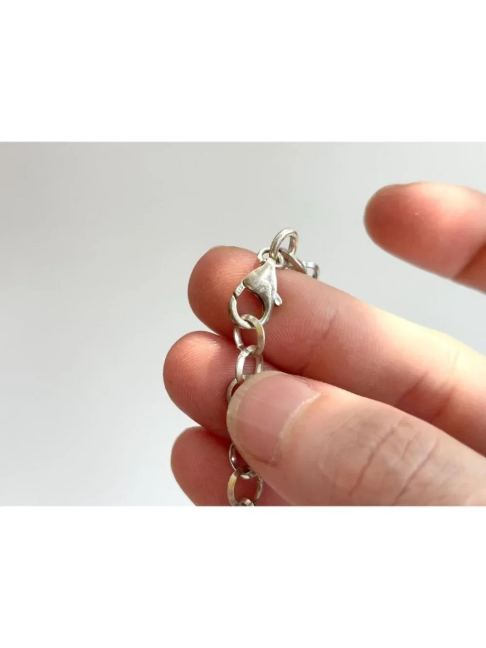 Triple Blooming Rosebud Floral Vintage Sterling Silver 925 Bracelet - 7.5